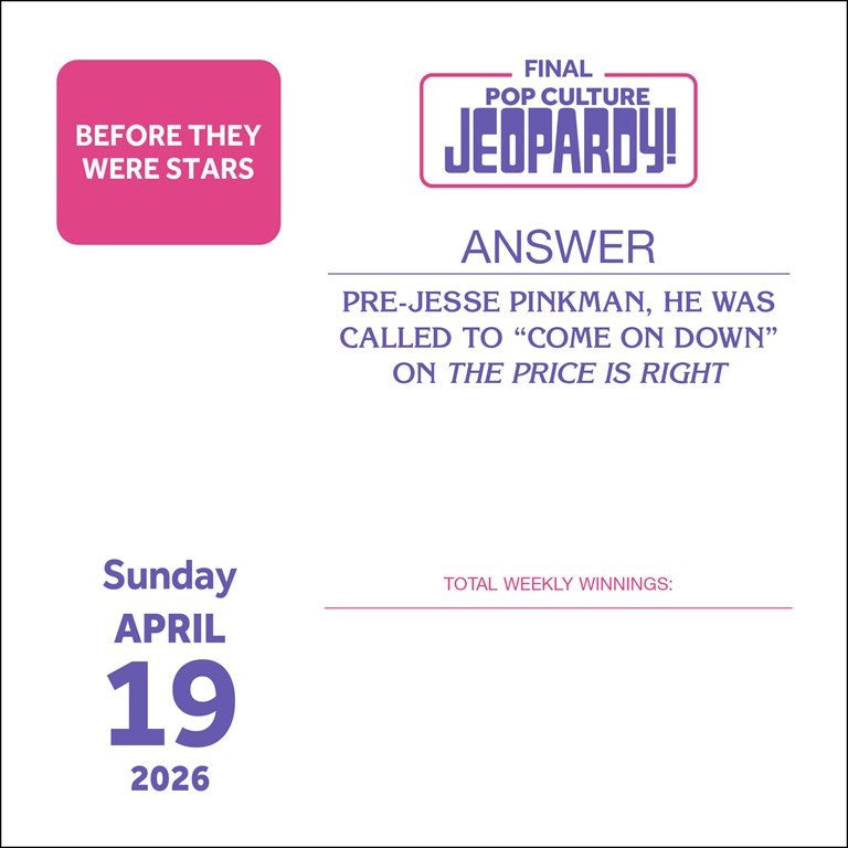 Pop Culture Jeopardy!® 2026 Day-to-Day Calendar