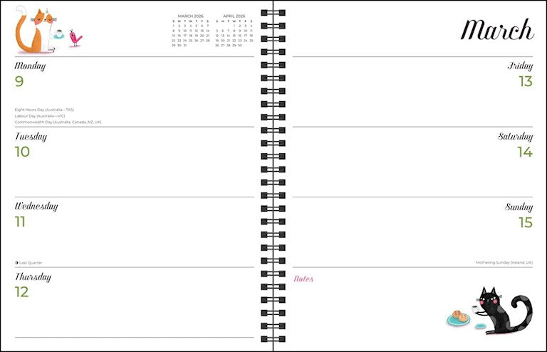 Feline 12-Month 2026 Engagement Calendar