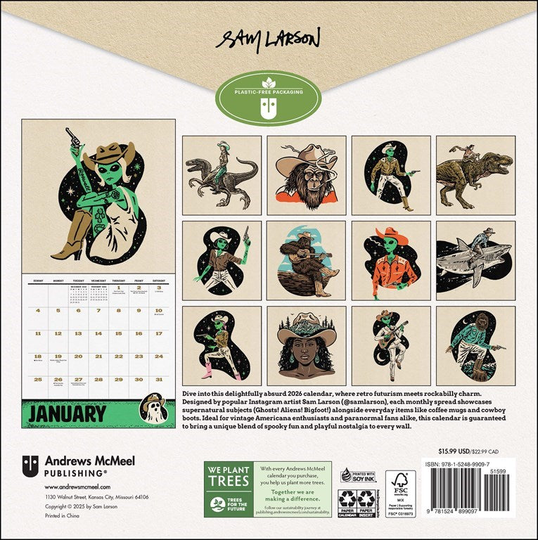 Weird, Weird West 2026 Wall Calendar