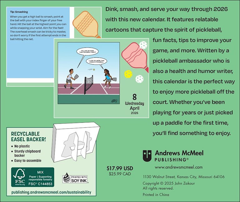The Lighter Side of Pickleball 2026 Day-to-Day Calendar