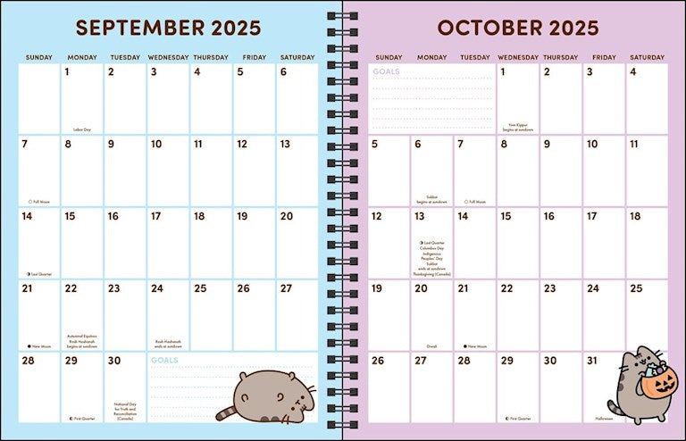 Pusheen 16-Month 2025-2026 Weekly/Monthly Planner