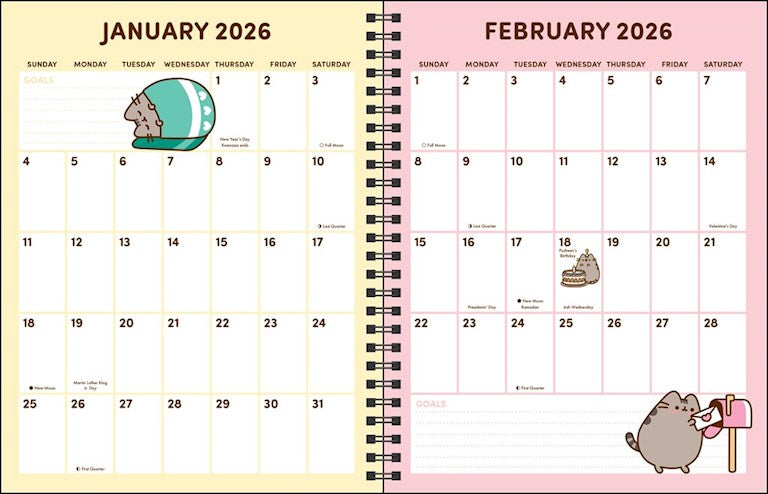 Pusheen 16-Month 2025-2026 Weekly/Monthly Planner