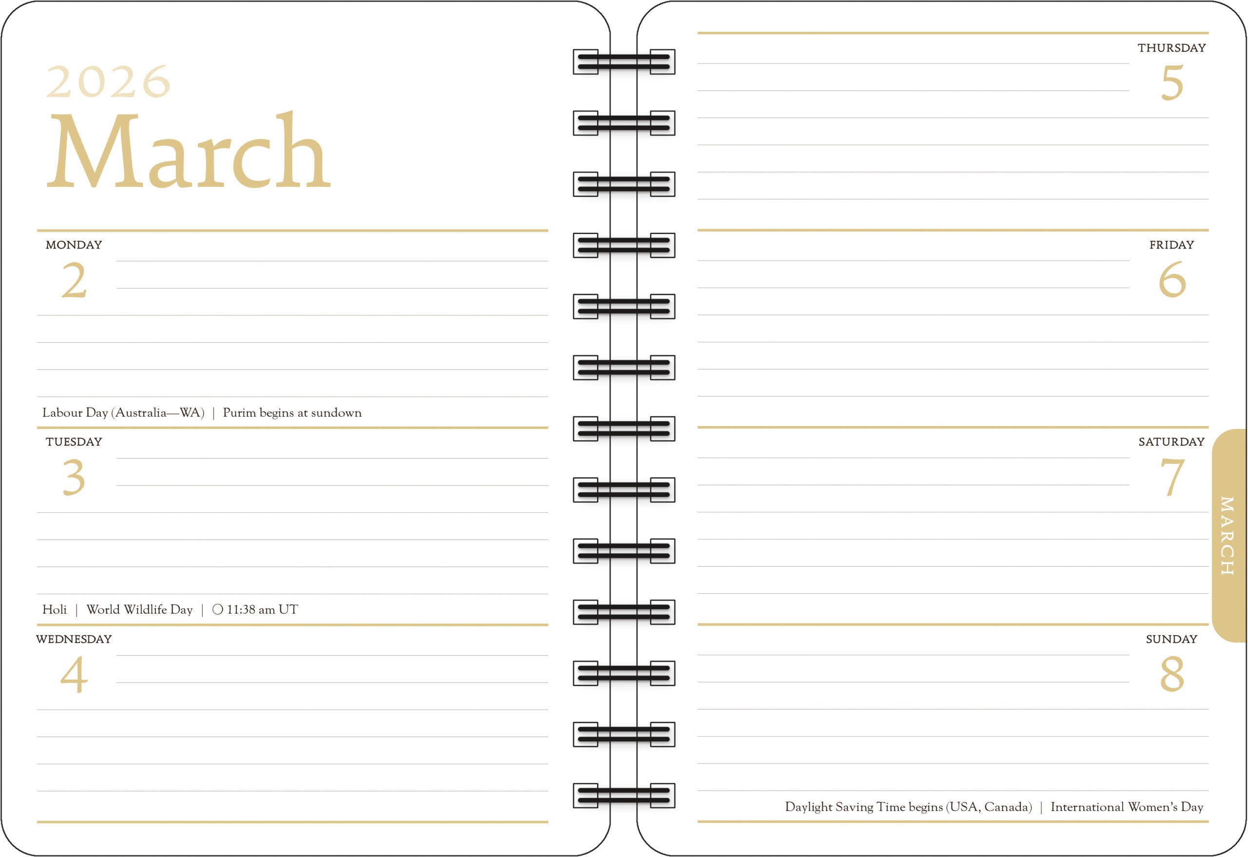 Zen Cat 2026 Engagement Calendar