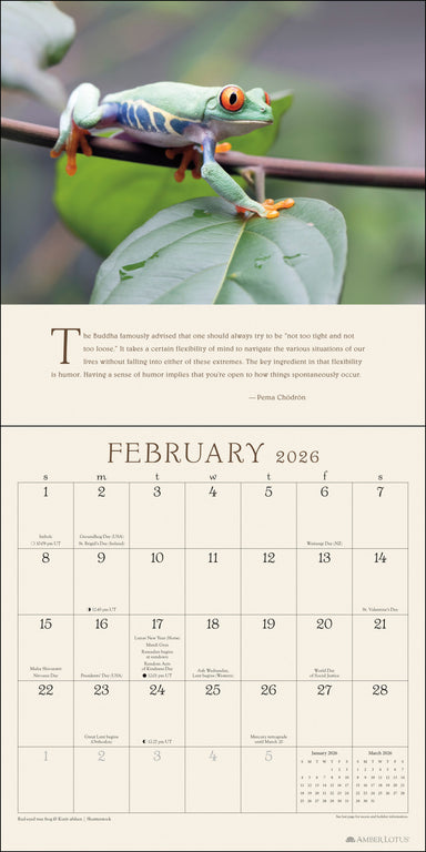 Pema Chödrön Awakening The Heart 2026 Wall Calendar