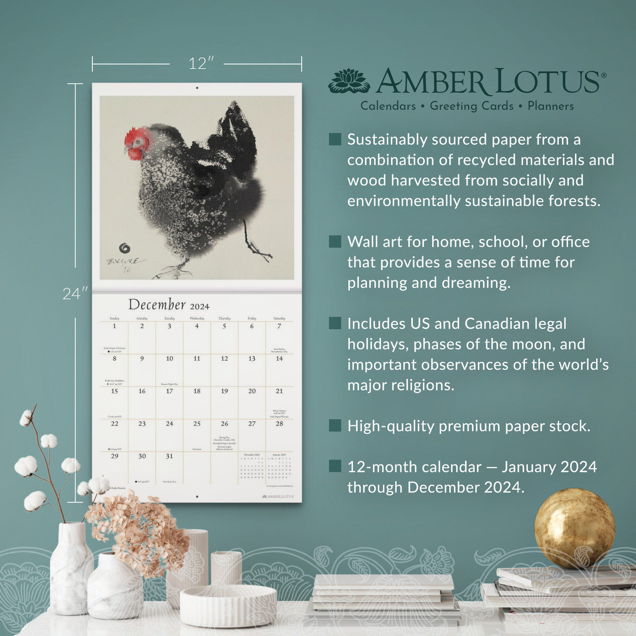 The Artful Chicken 2024 Wall Calendar — Bird in Hand