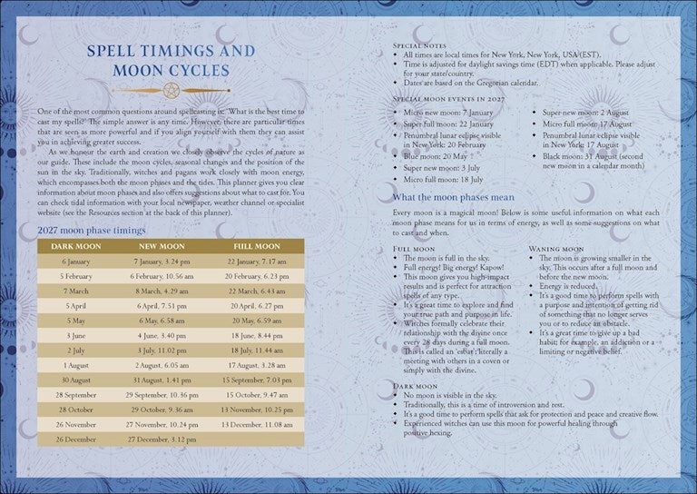 AMC 2027 Lunar and Seasonal Planner Calendar – Northern Hemisphere