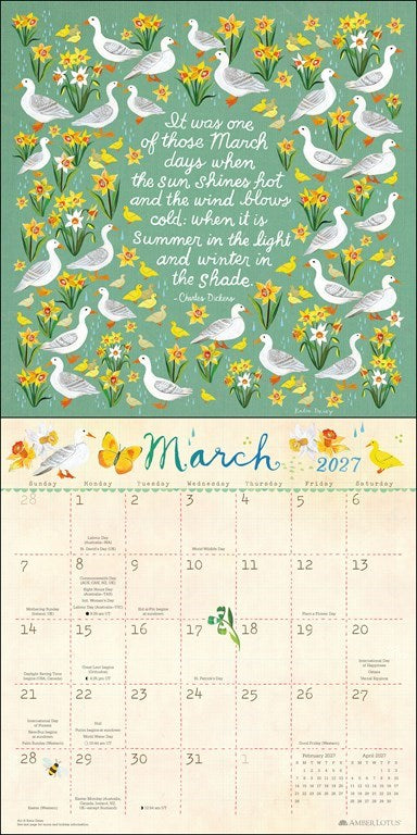 Katie Daisy Hello Wildflower 2027 Wall Calendar