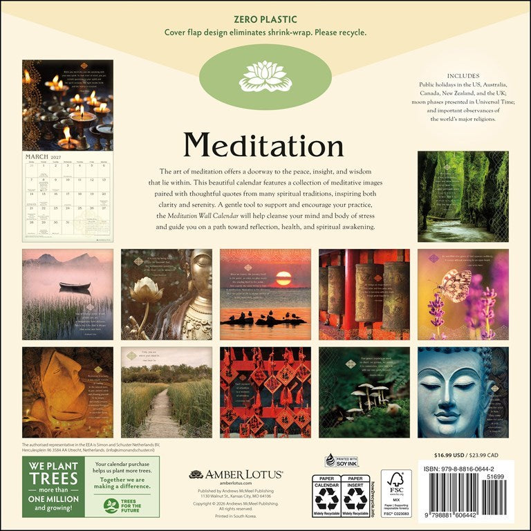 Meditation 2027 Wall Calendar