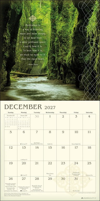 Meditation 2027 Wall Calendar