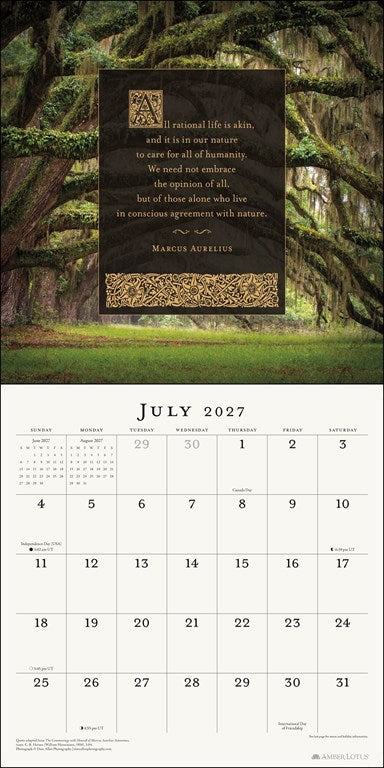 Marcus Aurelius Meditations 2027 Wall Calendar
