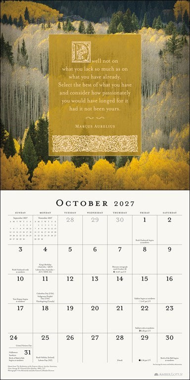 Marcus Aurelius Meditations 2027 Wall Calendar