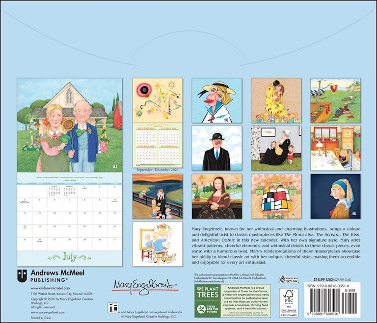 AMC Mary Engelbreit’s ME and the Masterpieces 2027 Deluxe Wall Calendar