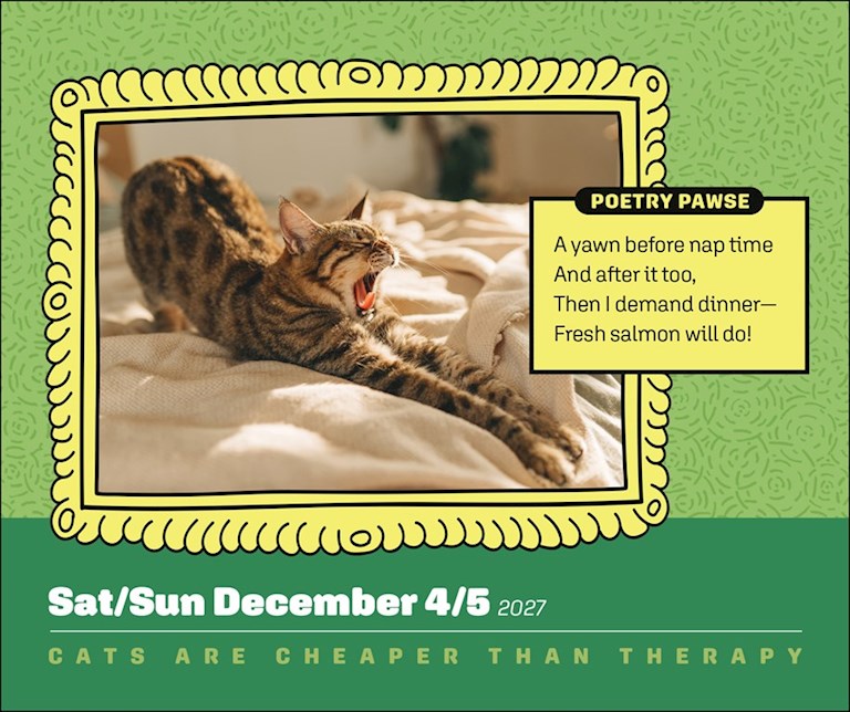 Cats Are Cheaper Than Therapy 2027 Day-to-Day Calendar
