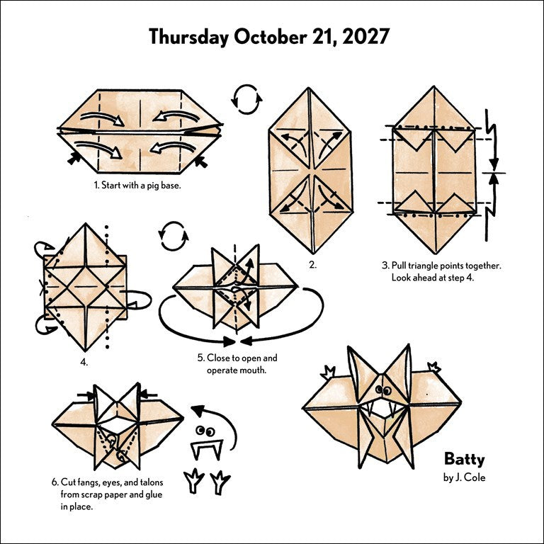Easy Origami Fold-a-Day 2027 Calendar