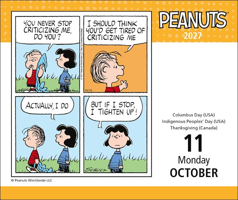 Peanuts 2027 Day-to-Day Calendar