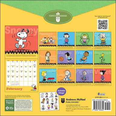 Peanuts 2027 Wall Calendar with Static Cling Decals
