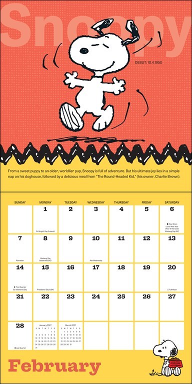 Peanuts 2027 Wall Calendar with Static Cling Decals