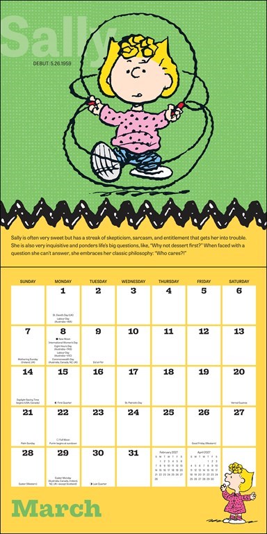Peanuts 2027 Wall Calendar with Static Cling Decals
