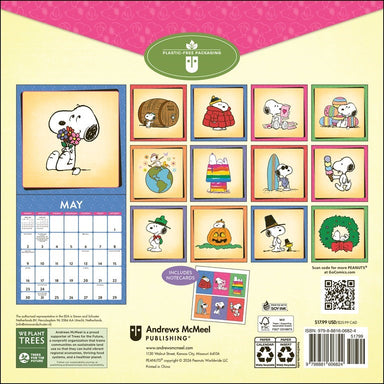 Peanuts Snoopy 2027 Wall Calendar with Notecards