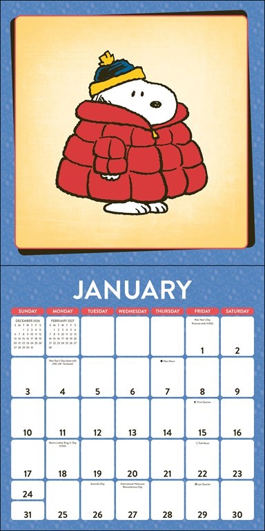 Peanuts Snoopy 2027 Wall Calendar with Notecards