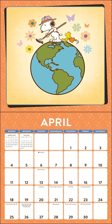 Peanuts Snoopy 2027 Wall Calendar with Notecards