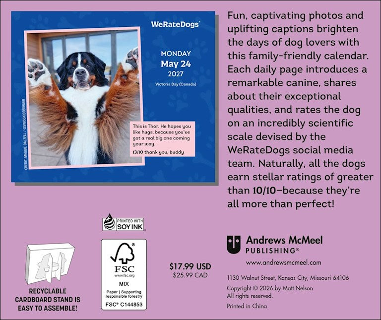 WeRateDogs 2027 Day-to-Day Calendar