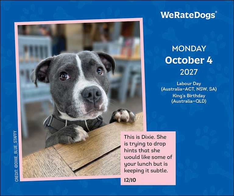 WeRateDogs 2027 Day-to-Day Calendar