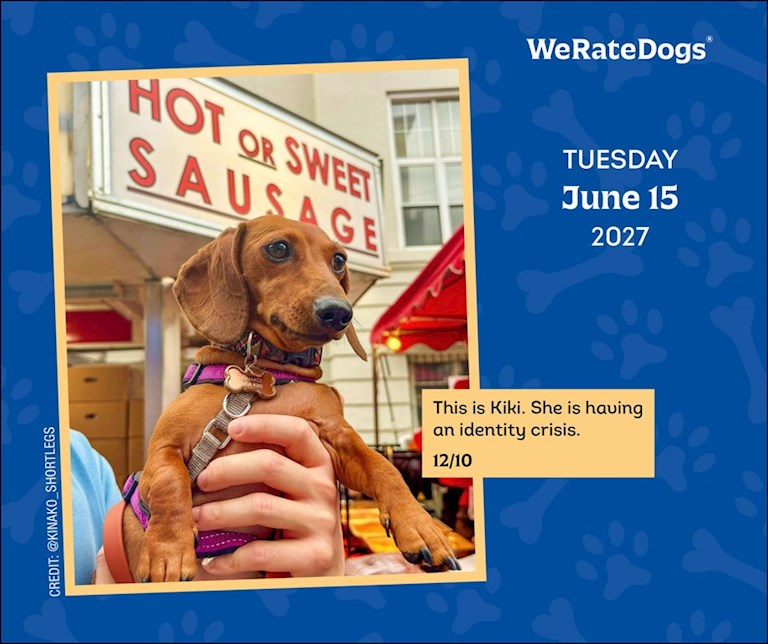 WeRateDogs 2027 Day-to-Day Calendar