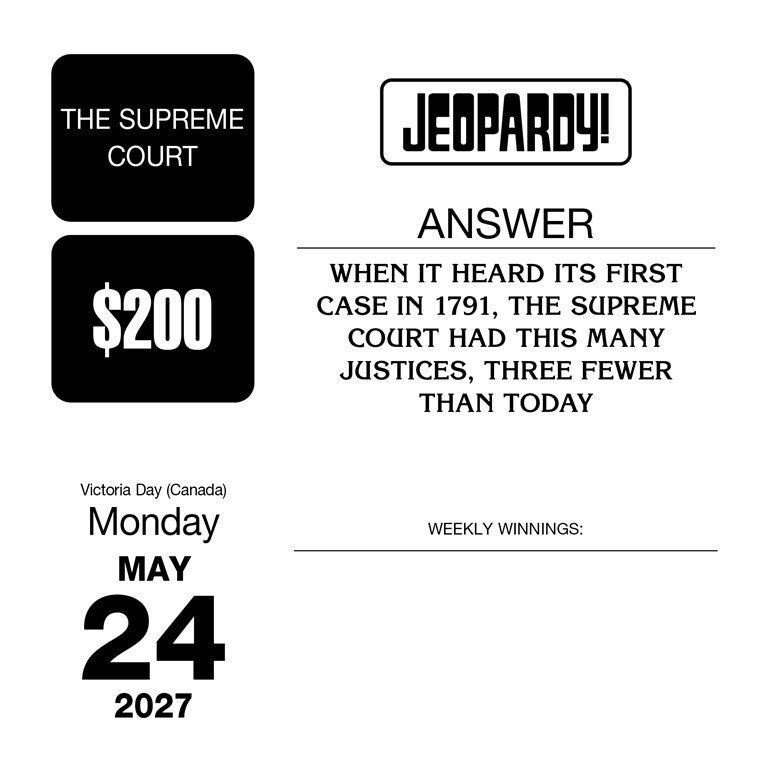 Jeopardy! 2027 Day-to-Day Calendar