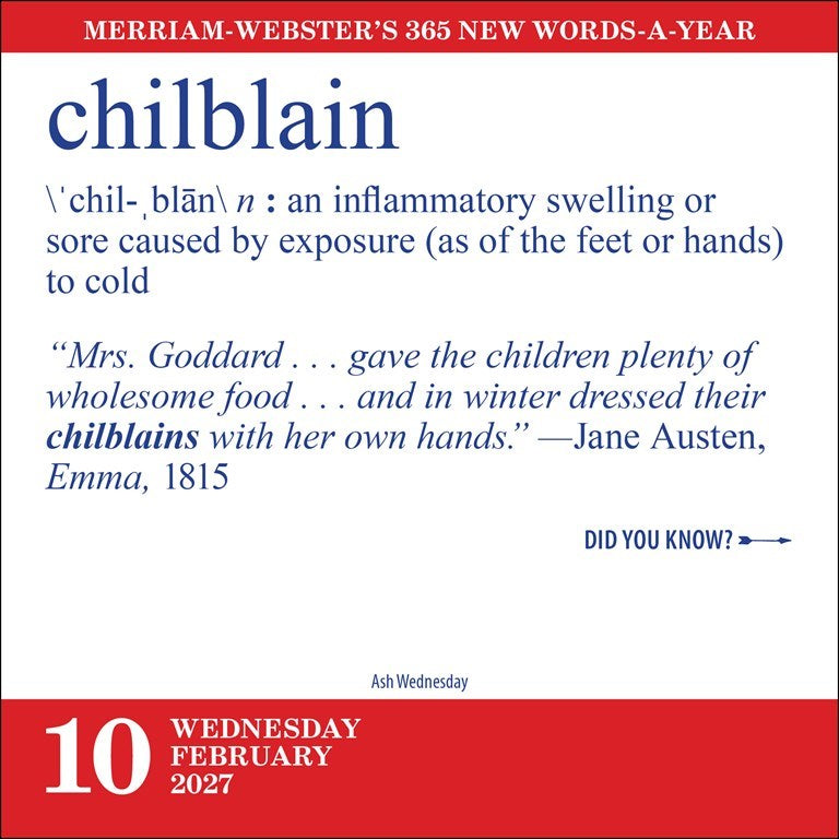 Merriam-Webster’s 365 New Words-A-Year 2027 Day-to-Day Calendar