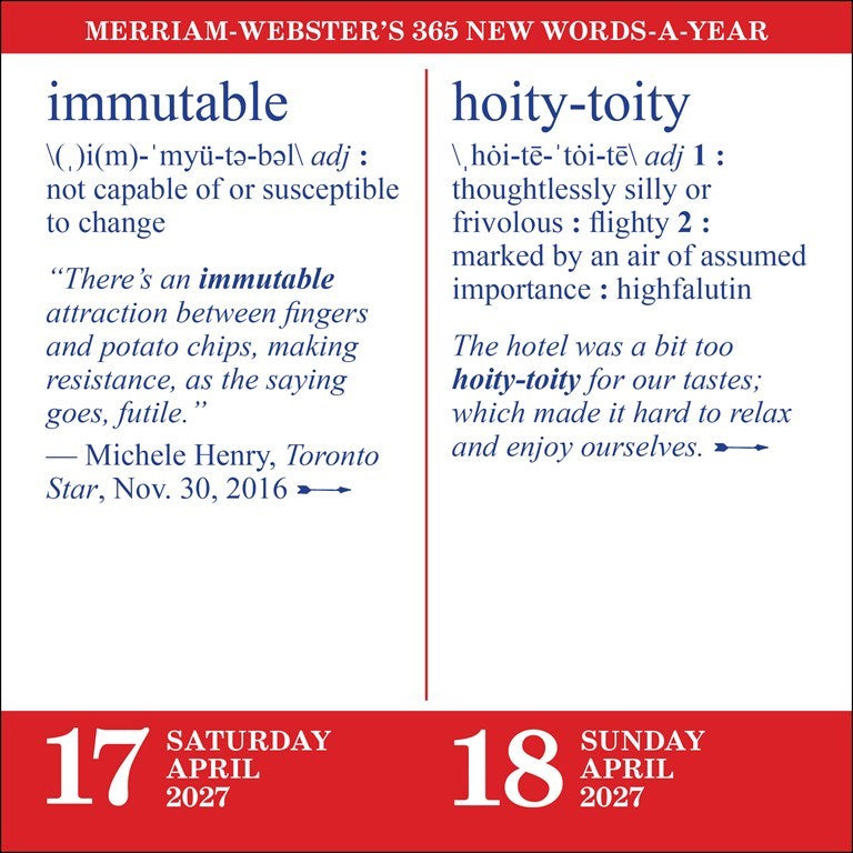 Merriam-Webster’s 365 New Words-A-Year 2027 Day-to-Day Calendar