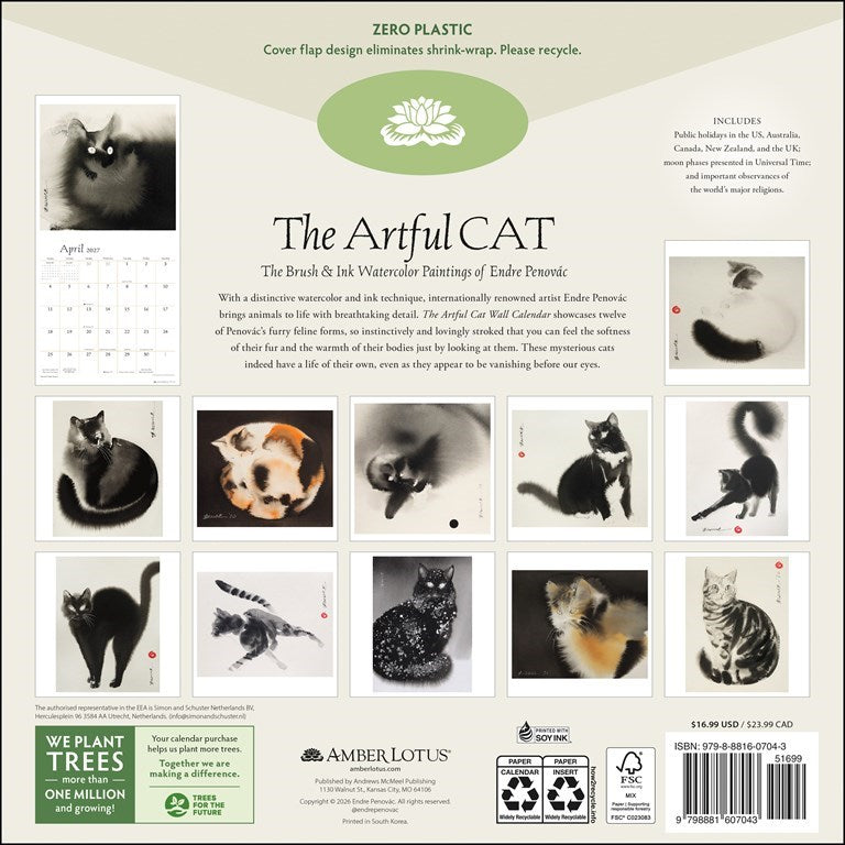 The Artful Cat 2027 Wall Calendar