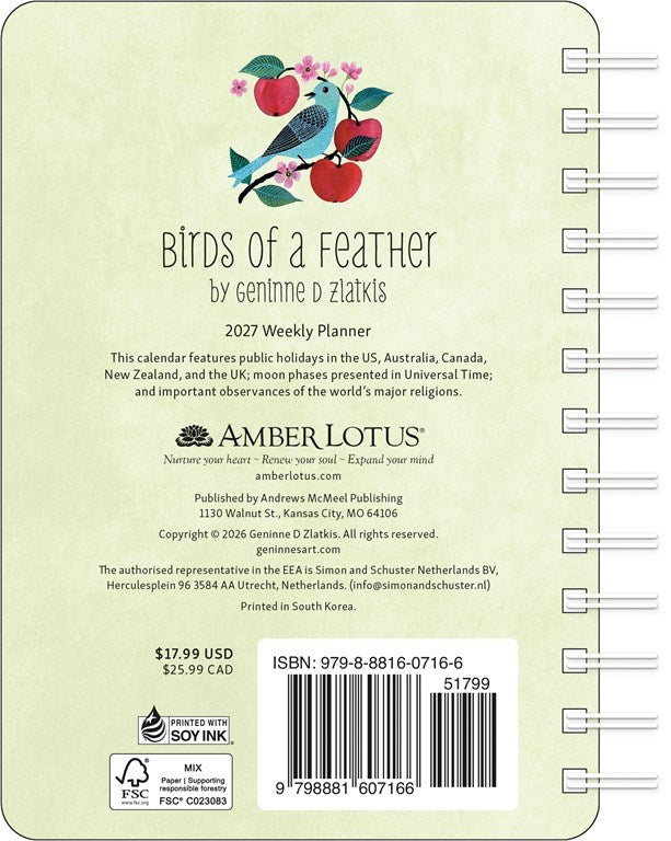 AL Birds of a Feather 2027 Weekly Planner Calendar