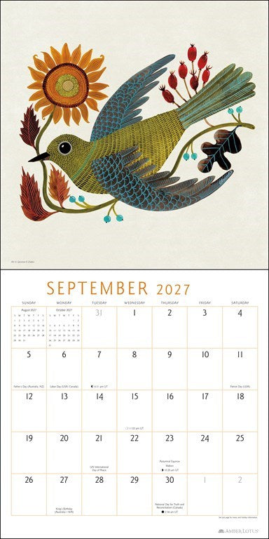 Feathered Friends Geninne D Zlatkis 2027 Wall Calendar