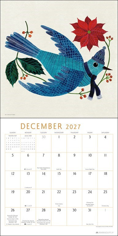 Feathered Friends Geninne D Zlatkis 2027 Wall Calendar