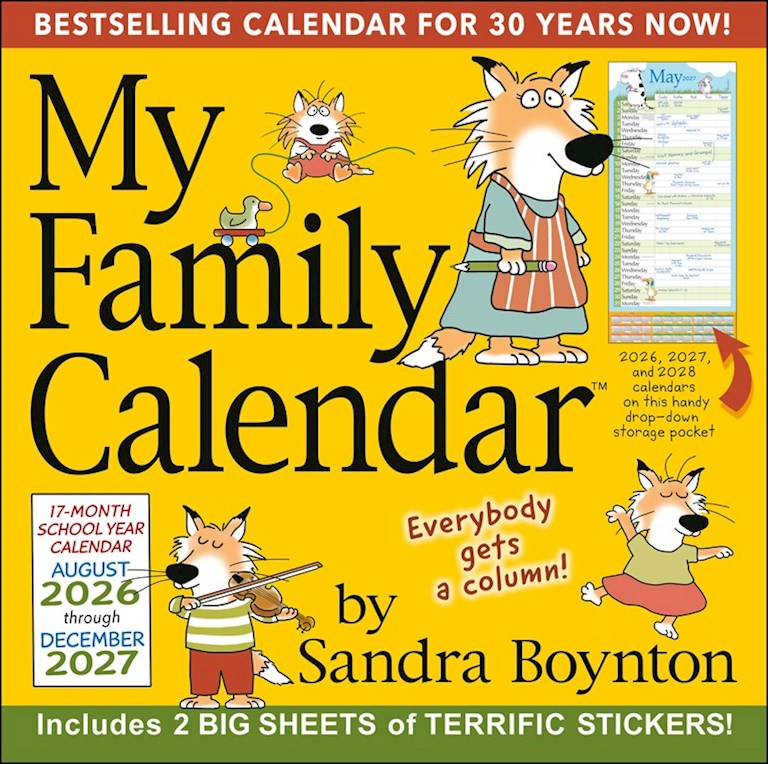 AMC Sandra Boynton’s 17-Month 2026-2027 My Family Wall Calendar with Stickers
