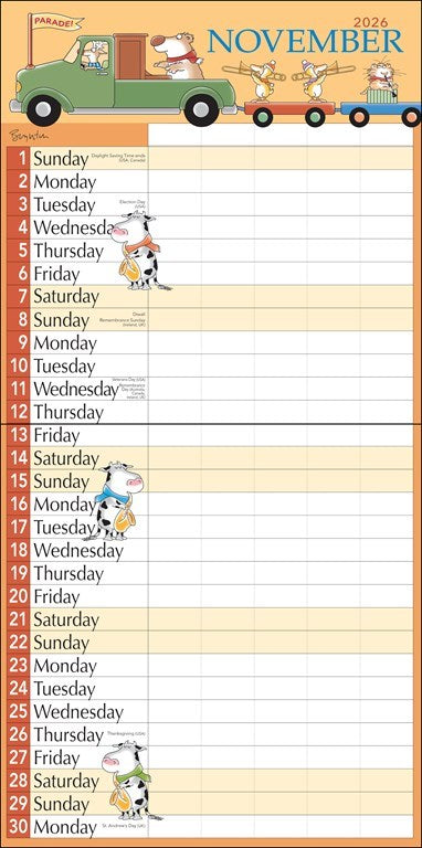 AMC Sandra Boynton’s 17-Month 2026-2027 My Family Wall Calendar with Stickers