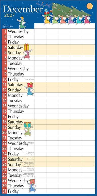 AMC Sandra Boynton’s 17-Month 2026-2027 My Family Wall Calendar with Stickers