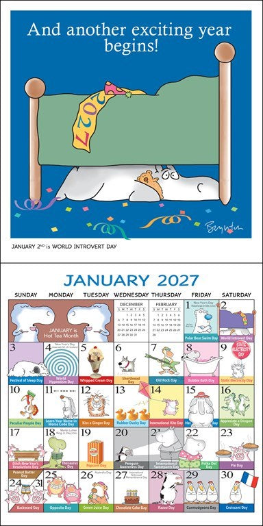 Sandra Boynton’s Every Day’s a Fabulous Holiday 2027 Wall Calendar