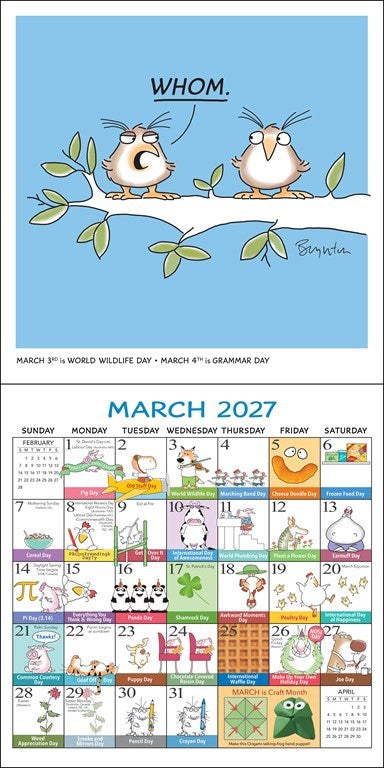 Sandra Boynton’s Every Day’s a Fabulous Holiday 2027 Wall Calendar