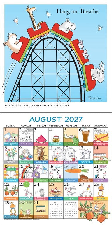 Sandra Boynton’s Every Day’s a Fabulous Holiday 2027 Wall Calendar