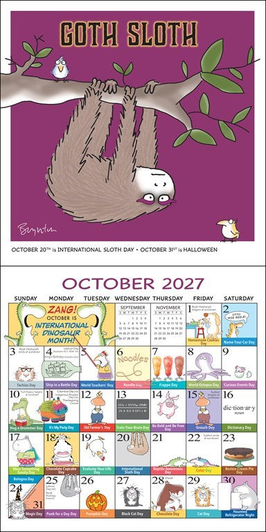 Sandra Boynton’s Every Day’s a Fabulous Holiday 2027 Wall Calendar