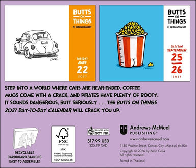 Butts on Things 2027 Day-to-Day Calendar