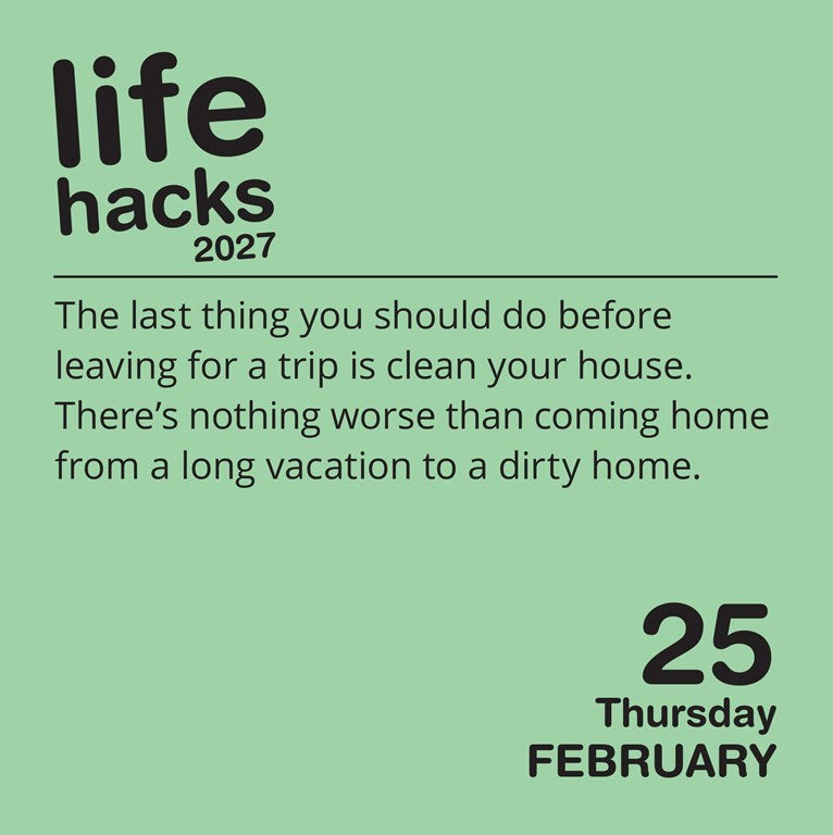 Life Hacks 2027 Day-to-Day Calendar