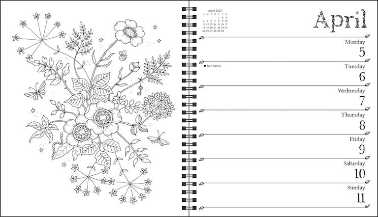AMC Johanna Basford 2027 Weekly Coloring Calendar