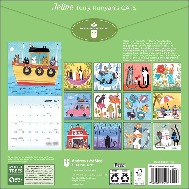 Feline 2027 Wall Calendar by Terry Runyan