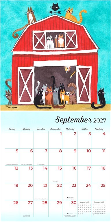 Feline 2027 Wall Calendar by Terry Runyan