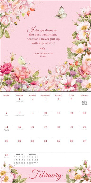 AMC The Quotable Jane Austen 2027 Wall Calendar