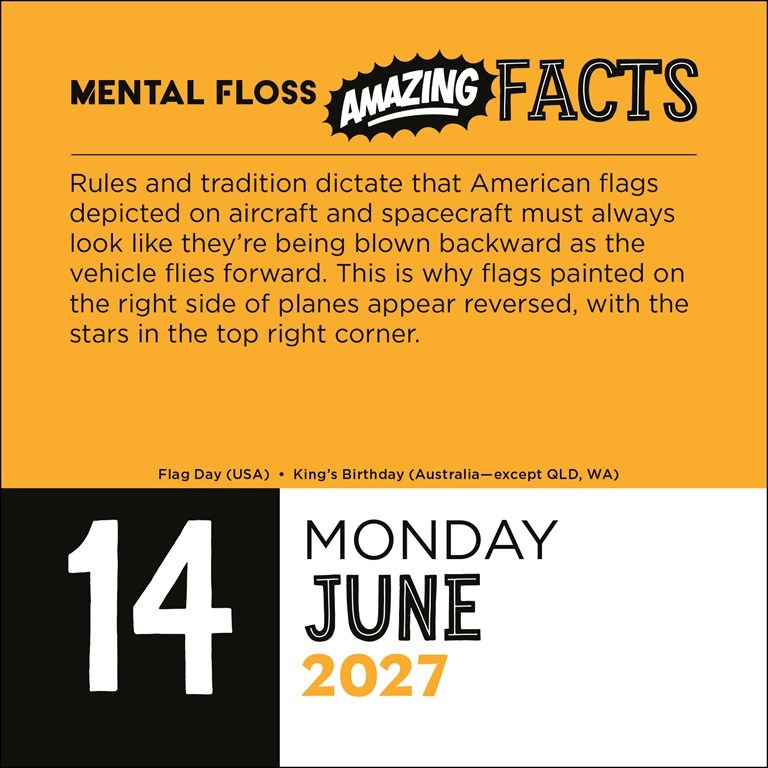 Amazing Facts from Mental Floss 2027 Day-to-Day Calendar