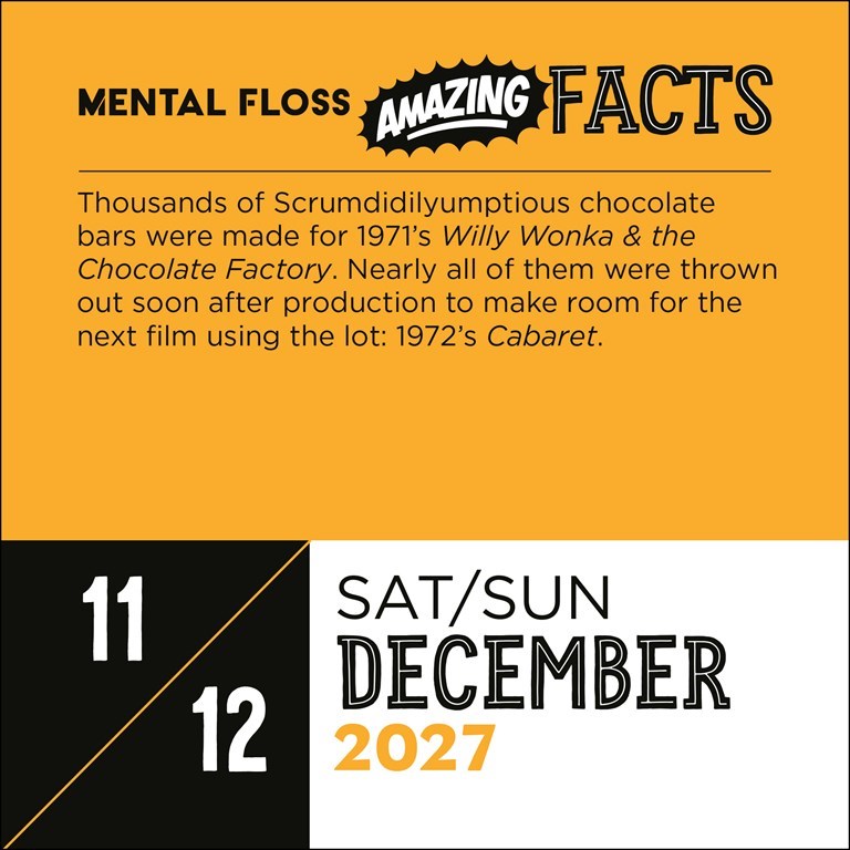 Amazing Facts from Mental Floss 2027 Day-to-Day Calendar